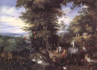 BRUEGHEL, Jan the Elder Adam and Eve in the Garden of Eden (mk25) Spain oil painting art